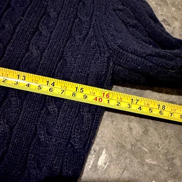 Brooks Brothers 346 Navy Cable Knit Supima Cotton Sweater Womens XS/S Luxury - Picture 6 of 7